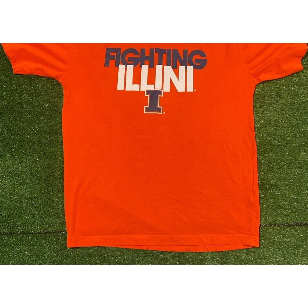 Illinois Fighting Illini shirt mens large orange Y2K retro football adult unisex - Picture 4 of 9